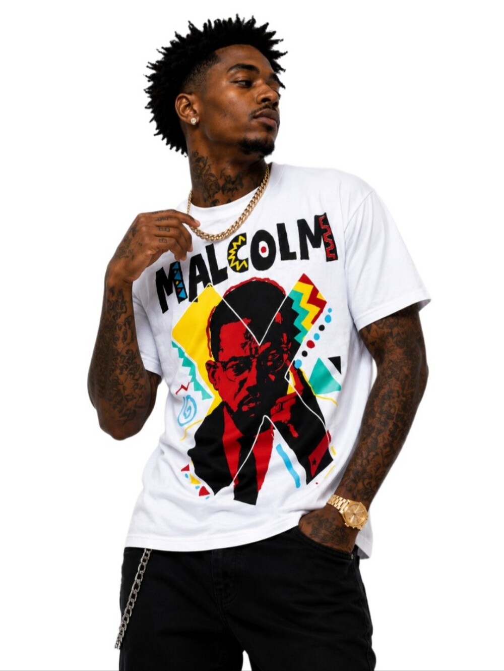 Reason Men Malcolm X 90's Artist Edition Tee (White)